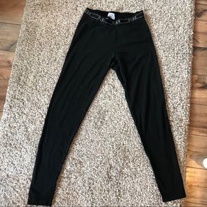 VS PINK Black Leggings w/ Glitter Band!